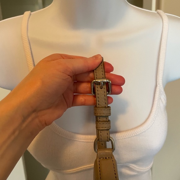 Christopher Kon Celi Small Leather Crossbody Bag in light grey. - Picture 13 of 14